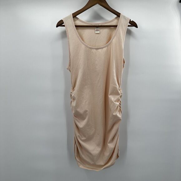 Sundance Dresses & Skirts - Sundance Dress Womens XL Peach Scrunch Mini Stretch Ruched Minimalist Romantic